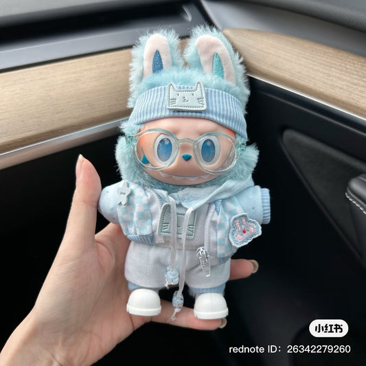 Casual Sky Blue Hoodie 4pc Set